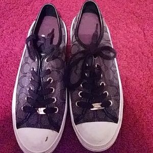COACH BLK N GRY SNEAKERS SZ 8